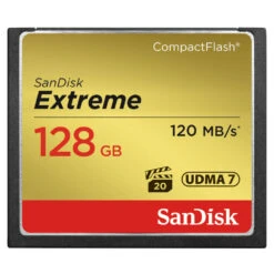 SanDisk CF Extreme 128GB Memory Card 120MB/s Read Speed, 85MB/s Write Speed