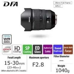 Pentax 15-30mm F2.8 D FA ED SDM WR Lens -Camera Gear Store 21280 2