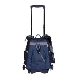 Dorr Dark Blue Travel Small Trolley Backpack With Wheels