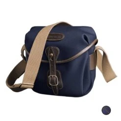 Billingham Hadley Digital Camera Bag Navy Canvas And Chocolate Leather
