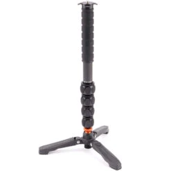 3 Legged Thing Alan 2.0 Monopod Kit With DocZ2 Foot Stabiliser | Darkness | Carbon Fibre