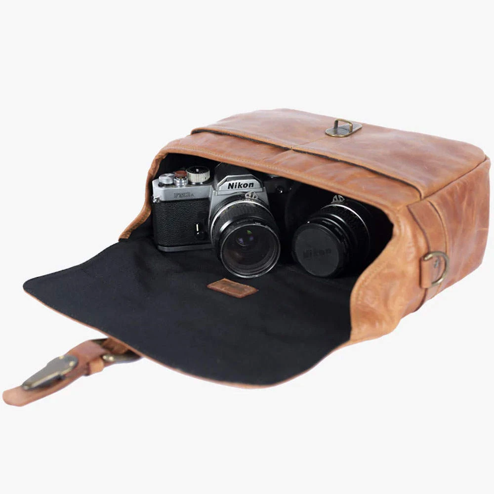 Bronkey Paris Leather Camera Bag - Tanned Brown Leather 3 Bronkey Paris Leather Camera Bag - Tanned Brown Leather - Image 3