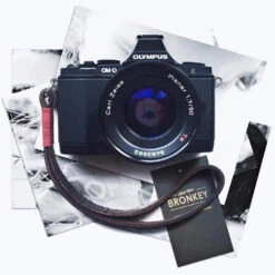 Bronkey Tokyo #202 Leather Wrist Camera Strap - Brown And Red -Camera Gear Store BKY TOK 202 3