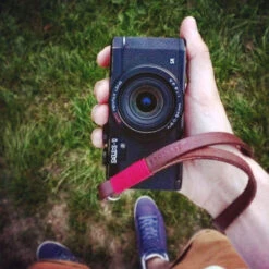 Bronkey Tokyo #202 Leather Wrist Camera Strap - Brown And Red -Camera Gear Store BKY TOK 202 4