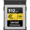 Lexar 512gb Pro CFexpress Type B Card GOLD Series | Read 1750MB/s | Writes 1500MB/s