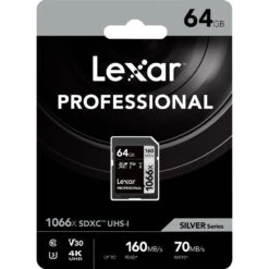 Lexar Professional 64GB 1066x SDXC UHS-I SILVER Series Memory Card 5 Lexar Professional 64GB 1066x SDXC UHS-I SILVER Series Memory Card -Camera Gear Store LSD1066064G BNNNG 2
