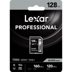 Lexar Professional 128GB 1066x SDXC UHS-I SILVER Series Memory Card -Camera Gear Store LSD1066128G BNNNG 2