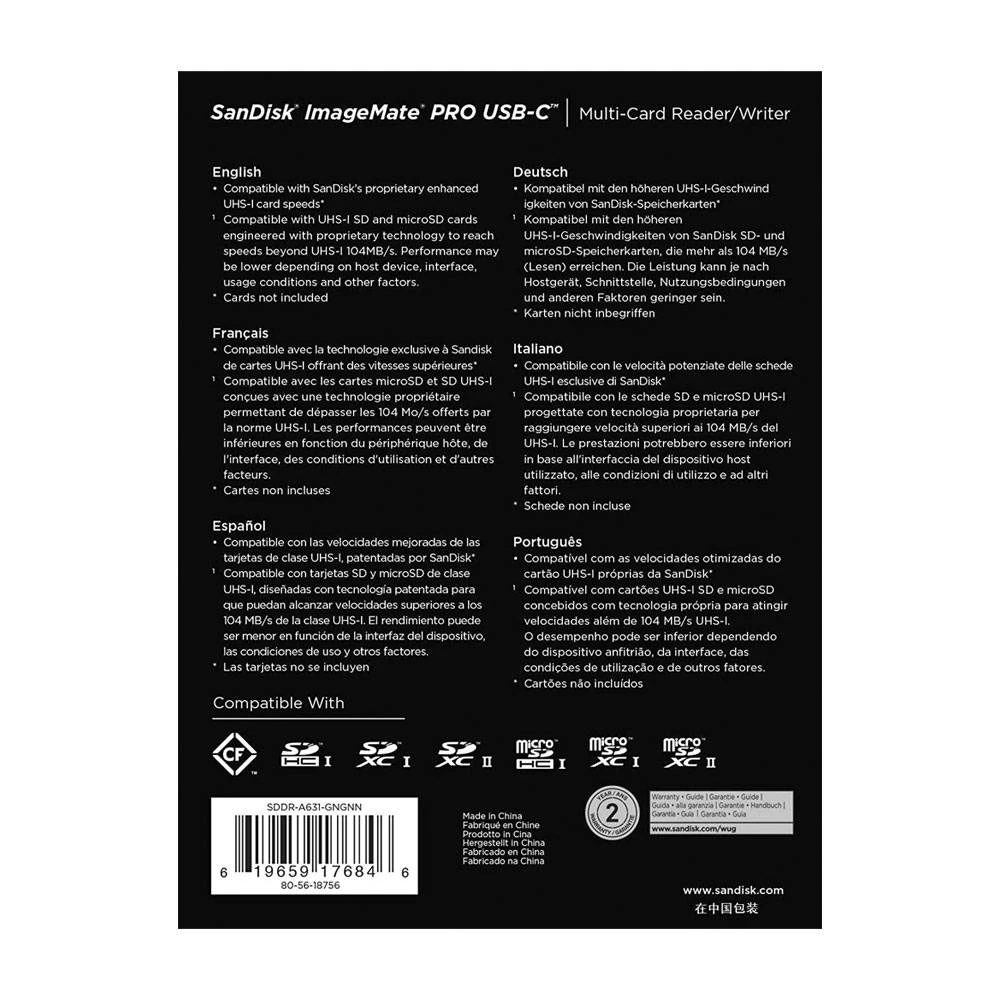 SanDisk ImageMate PRO USB-C Multi-Card Reader & Writer 3 SanDisk ImageMate PRO USB-C Multi-Card Reader & Writer - Image 3